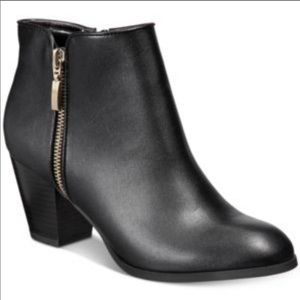 Style & Co Jamila Black Side Zippers Booties